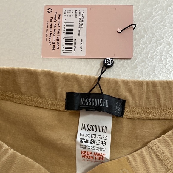 MISSGUIDED co-ord high waisted brief in taupe Sz US 0 - Picture 8 of 9